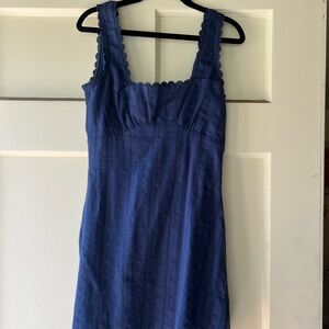 Blue eyelet mini dress